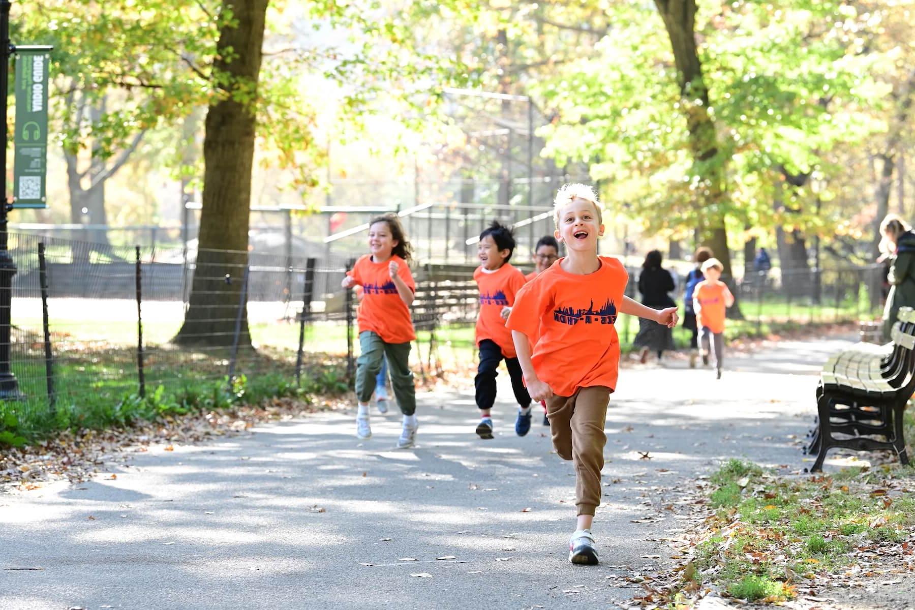 Ethical Culture Fieldston School Ethical Culture students running in ECS-a-Thon