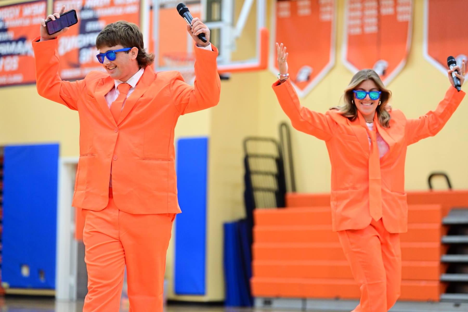 Ethical Culture Fieldston School Fieldston Upper students dressed in Fieldston spirit for pep rally mc the event