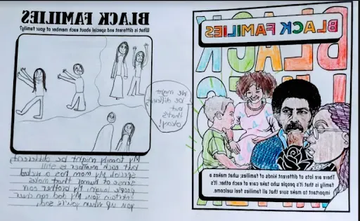 《<a href='http://www.dalova.net'>365体育足彩</a>相信什么》涂色书中的一页——这是道德文化四年级学生的作业，是2021年“黑人生命在学校也很重要”教学的一部分.